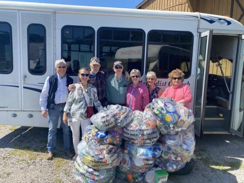 The Keenagers delivered all the bags of plastic tops to Brightstone in Franklin. 